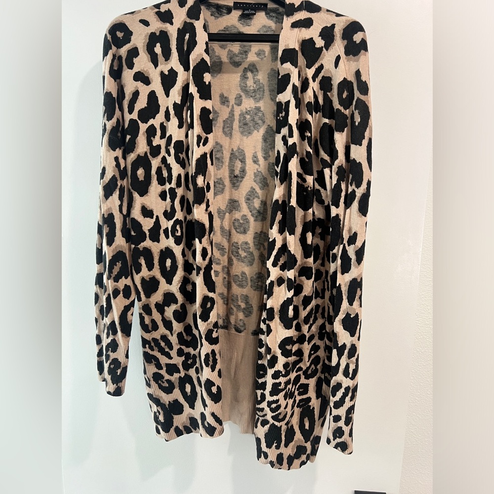 Leopard cardigan with matching crop top